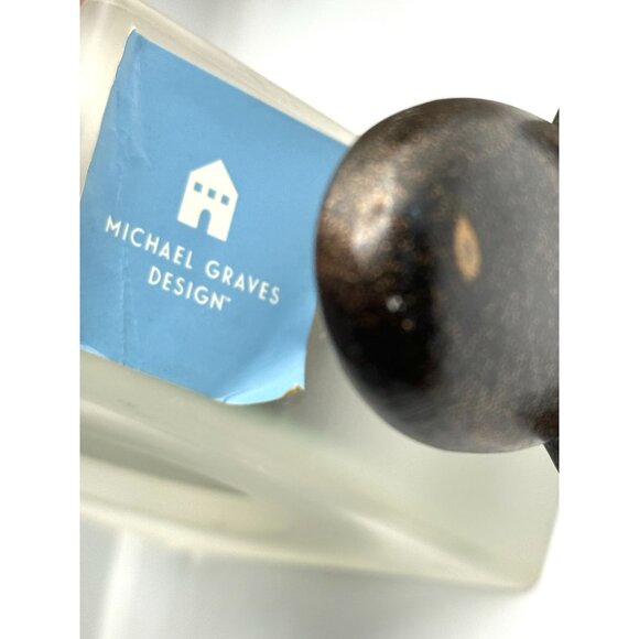 Michael Graves Clear Lucite Desk Alarm Clock Tripod Bronze Base - Picture 9 of 10